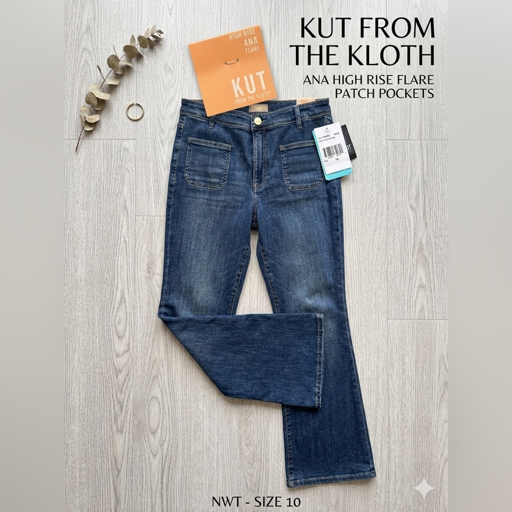 Kut from the Kloth Ana Patch Pocket Flare Jeans NWT size 10